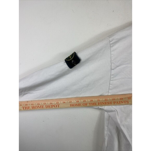 Stone Island Men’s Crewneck Sweatshirt Compass Patch Sz L Garment Dyed White - Picture 8 of 8